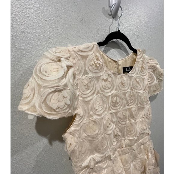 LULUS Worth the Wait Cream Sequin Ruffled Mini DrCream Sequin Ruffled Mini Dress - Picture 4 of 7